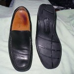 o COLE HAAN BLACK LEATHER SLIP ONS MENS 9 M