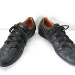 Mens 46 13 BOSS Hugo Boss Sneakers Lace Up Black Leather Casual Oxfords Fashion