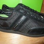 NEW HUGO BOSS GREEN LABEL STREAMETAL NAVY LEATHER SHOES SNEAKERS Size 44