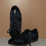 HUGO BOSS ORANGE SIMBAD BLACK BLUE LEATHER MESH SNEAKERS SHOES 41 – 8 WORN 1X