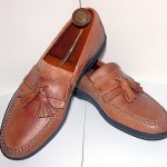 COLE HAAN BROWN LEATHER SLIP-ON LOAFERS – 8M