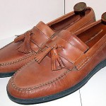 COLE HAAN BROWN LEATHER SLIP-ON LOAFERS – 8M