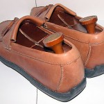 COLE HAAN BROWN LEATHER SLIP-ON LOAFERS – 8M
