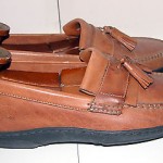 COLE HAAN BROWN LEATHER SLIP-ON LOAFERS – 8M