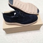 COLE HAAN LUNARGRAND WINGTIP OXFORD BLACK SUEDE SIZE 8.5