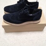 COLE HAAN LUNARGRAND WINGTIP OXFORD BLACK SUEDE SIZE 8.5