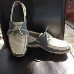 Cole Haan Men’s Size 11 M White Leather & Blue Suede Yacht shoes – Vibram sole