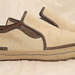 Cole Haan Canvas Slip Ons  Leather Trim Woven Bottom Rubber Sole Mens Size 15M