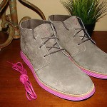 Cole Haan Lunargrand Chukka Gray Suede/Pink. Size 10.5
