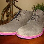 Cole Haan Lunargrand Chukka Gray Suede/Pink. Size 10.5