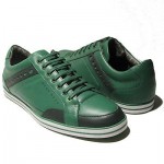 $225 Hugo Boss GREEN APACHE Leather Fashion Sneakers 11 44 Mens Kicks 10.5 44.5