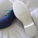 Cole Haan Hamilton Wingtip Mens Size 11.5 Blue Antiqued Leather