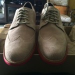 Cole Haan Men Size 9 wing tip suede gray shoes NWB