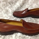 Cole Haan Country Mens 10.5 Brown Leather Slip Ons Loafers Brazil Shoes