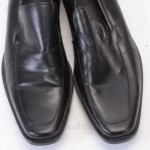 Hugo Boss 9.5 Black leather slip on square toe venetian loafer shoe new GTQ545