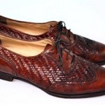COLE HAAN Mens 9 D ITALIAN Brown Woven Leather WingTip Casual Dress Shoes 1621