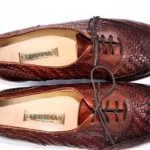 COLE HAAN Mens 9 D ITALIAN Brown Woven Leather WingTip Casual Dress Shoes 1621