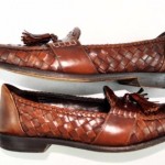 COLE HAAN – BRAGANO Mens 9 M Brown Woven Leather ITALIAN Loafers Shoes 04338