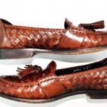 COLE HAAN – BRAGANO Mens 9 M Brown Woven Leather ITALIAN Loafers Shoes 04338