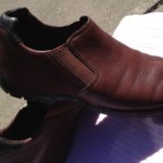 Mens 12M Cole Haan Driving Shoes Mocs Brown Slide-On Leather Euc