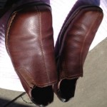 Mens 12M Cole Haan Driving Shoes Mocs Brown Slide-On Leather Euc
