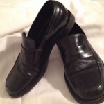 HUGO BOSS BLACK CORDOVAN LEATHER LOAFERS SHOES SIZE 8