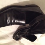 HUGO BOSS BLACK CORDOVAN LEATHER LOAFERS SHOES SIZE 8