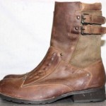 DIESEL MENS EUR 44 US 11 D BROWN LEATHER SIDE ZIP BUCKLE FASHION BOOTS *MINT*