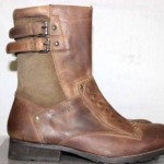 DIESEL MENS EUR 44 US 11 D BROWN LEATHER SIDE ZIP BUCKLE FASHION BOOTS *MINT*