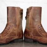 DIESEL MENS EUR 44 US 11 D BROWN LEATHER SIDE ZIP BUCKLE FASHION BOOTS *MINT*