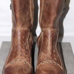 DIESEL MENS EUR 44 US 11 D BROWN LEATHER SIDE ZIP BUCKLE FASHION BOOTS *MINT*