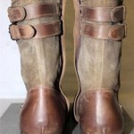 DIESEL MENS EUR 44 US 11 D BROWN LEATHER SIDE ZIP BUCKLE FASHION BOOTS *MINT*