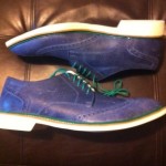 Nwob Cole Haan Hamilton Wingtip Mens Size 13 Blue Antiqued Leather