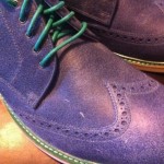Nwob Cole Haan Hamilton Wingtip Mens Size 13 Blue Antiqued Leather