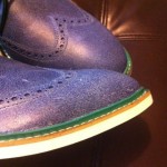 Nwob Cole Haan Hamilton Wingtip Mens Size 13 Blue Antiqued Leather