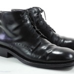 Hugo Boss 7 8 M Mens boots black patent leather punchout ankle