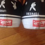 Used No Box Supreme x Playboy x Vans Authentic Black Bunny Lo Era Wtaps NR