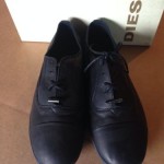 MENS DIESEL ANTRACITE LEATHER BLACK CASUAL & DRESS SHOES SIZE 10 NEW IN BOX