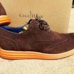 NEW Cole Haan Lunargrand Wingtip Dark Brown Orange Suede Oxford Shoes Size 6.5 M
