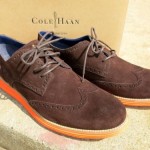 NEW Cole Haan Lunargrand Wingtip Dark Brown Orange Suede Oxford Shoes Size 6.5 M