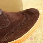 NEW Cole Haan Lunargrand Wingtip Dark Brown Orange Suede Oxford Shoes Size 6.5 M