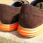 NEW Cole Haan Lunargrand Wingtip Dark Brown Orange Suede Oxford Shoes Size 6.5 M
