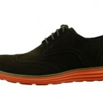 Cole Haan Lunargrand Wing Tip Dark Brown Sand/Orange Mens Suede Shoe Size 9.5