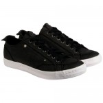 Diesel Mens D-78 Low Black  Leather Lace Up Sneakers Shoes