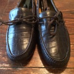 Cole Haan Nike Air Brown Leather Crocodile Grain Driving Moc Loafers – Mens 9.5