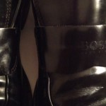 HUGO BOSS BLACK CORDOVAN LEATHER LOAFERS SHOES SIZE 8