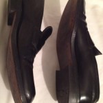 HUGO BOSS BLACK CORDOVAN LEATHER LOAFERS SHOES SIZE 8