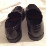 HUGO BOSS BLACK CORDOVAN LEATHER LOAFERS SHOES SIZE 8
