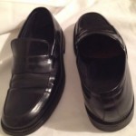 HUGO BOSS BLACK CORDOVAN LEATHER LOAFERS SHOES SIZE 8