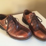 CLARKS Mens Size 8.5 M Brown Leather 2 Tone Lace Up Oxfords